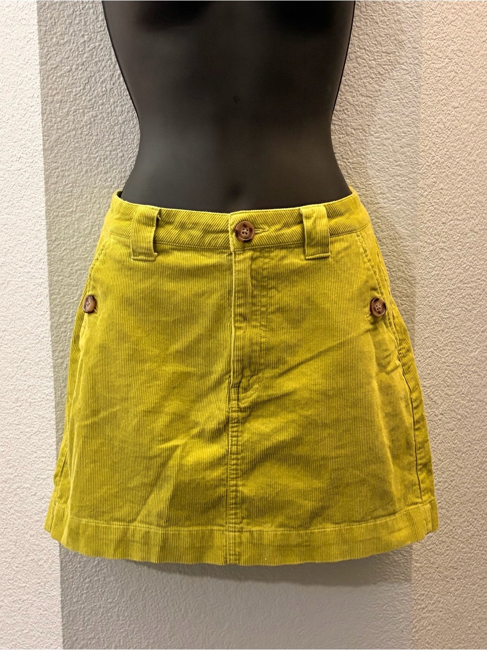Green Corduroy Mini Skirt
